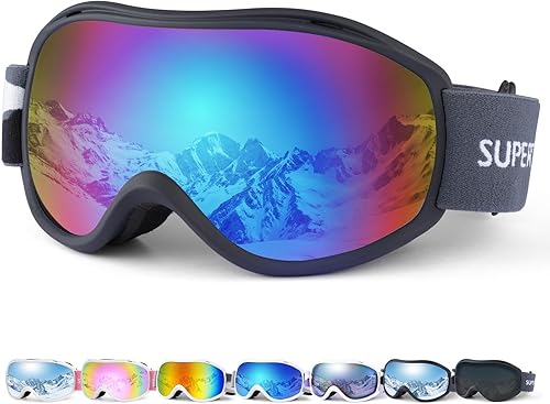Miniatura 8 de Supertrip Gafas de esquí para hombres y mujeres, antivaho para nieve, protección UV, gafas de snowboard para adultos y jóvenes