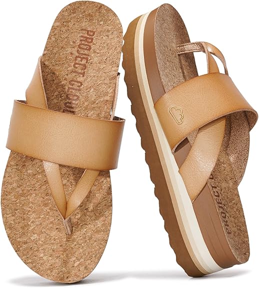 Project Cloud Fashion Womens Sandals - Memory Foam Insole and Comfortable Platform Sandals for Women 2025 - Lightweight and Non-slip Perfect Beach Slides