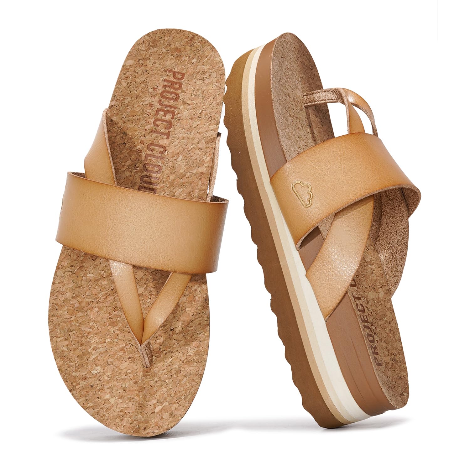 Project Cloud Fashion Womens Sandals - Memory Foam Insole and Comfortable Platform Sandals for Women - Lightweight and