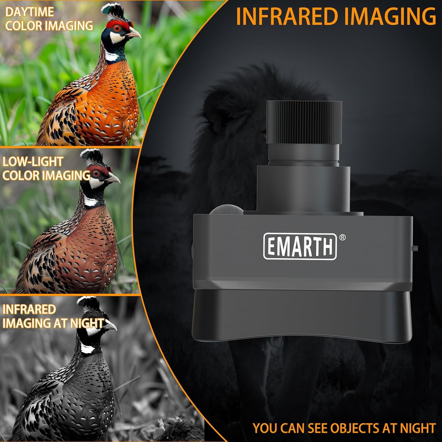 4K HD Digital Night Vision Scope | 3-Inch Display | 2624FT IR Detection Range | for Day & Night Hunting, Wildlife Observation, Camping and Security
