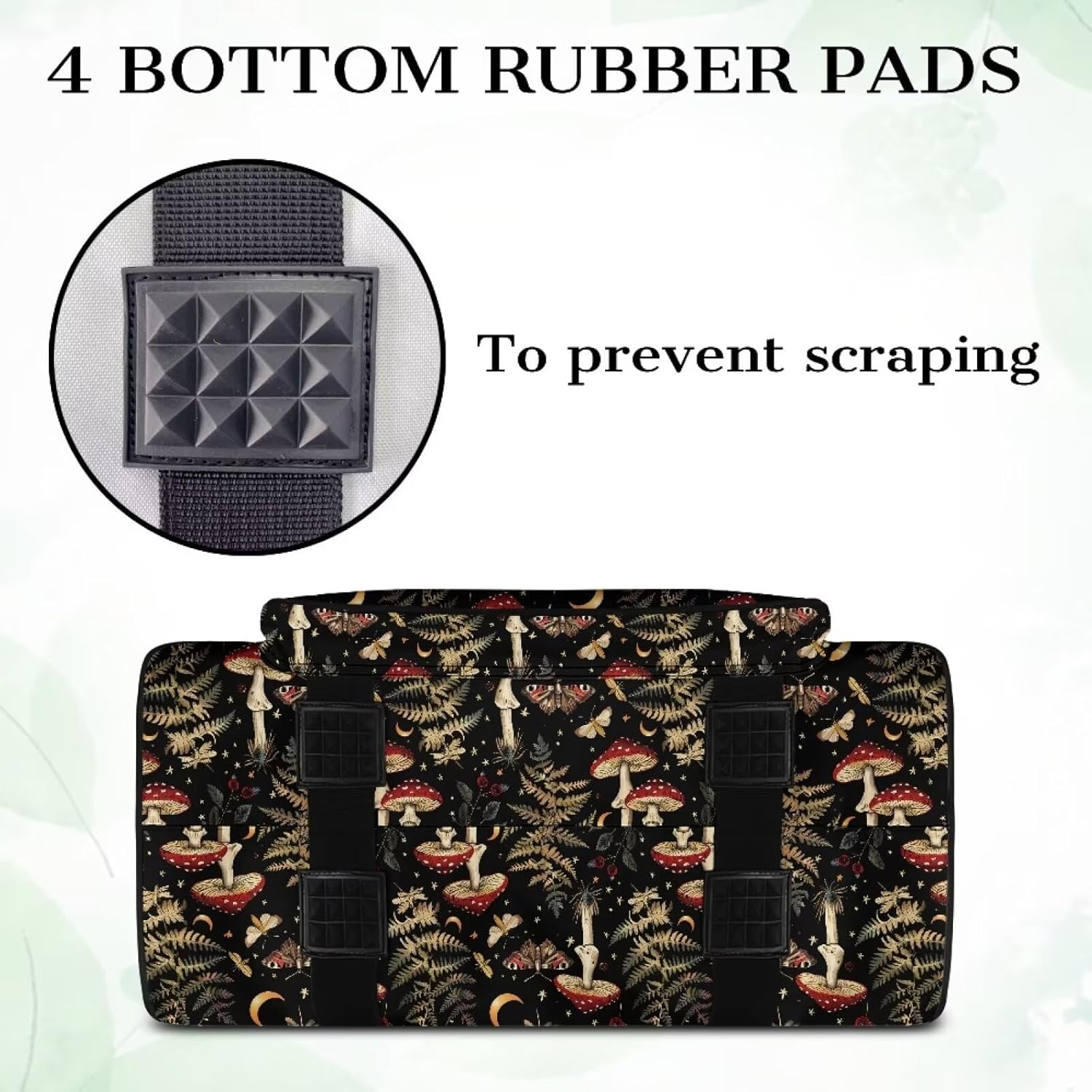 Mushroom Forest Sewing Machine Case with Pocket for Needles Scissors Thread Tape, Sewing Machine Tote for Carrying, Fits for Most Machines 19.7" x 9.8" x 13"