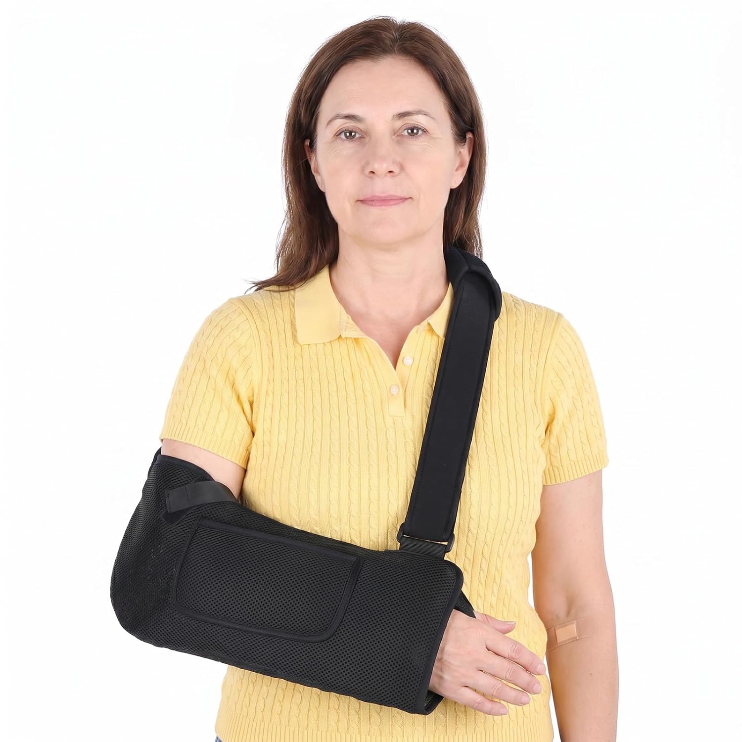 Arm Sling for Men & Women, Porous Breathable Mesh Medical Sling with Pocket & Wide Shoulder Pad, Adjustable Arm Support for Rotator Cuff Injury, Fracture, Post-Surgery