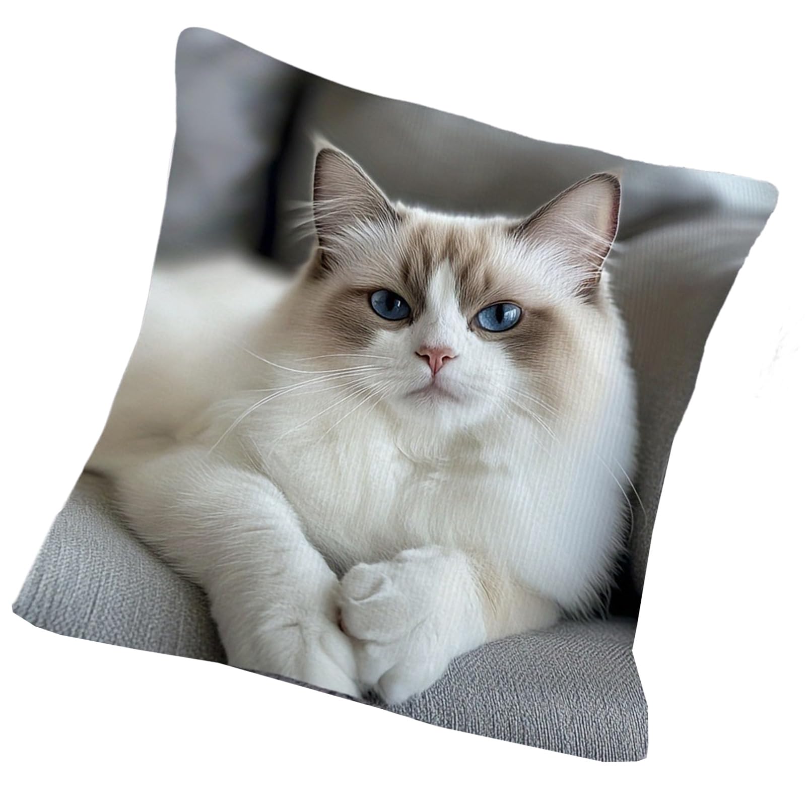 YROHGKPN Realistic Effect Cats Pattern Pillow Cover Soft Fabric Decorative Square Cushion Pillowcase for Sofa Bed Home Decors Cats Pillow