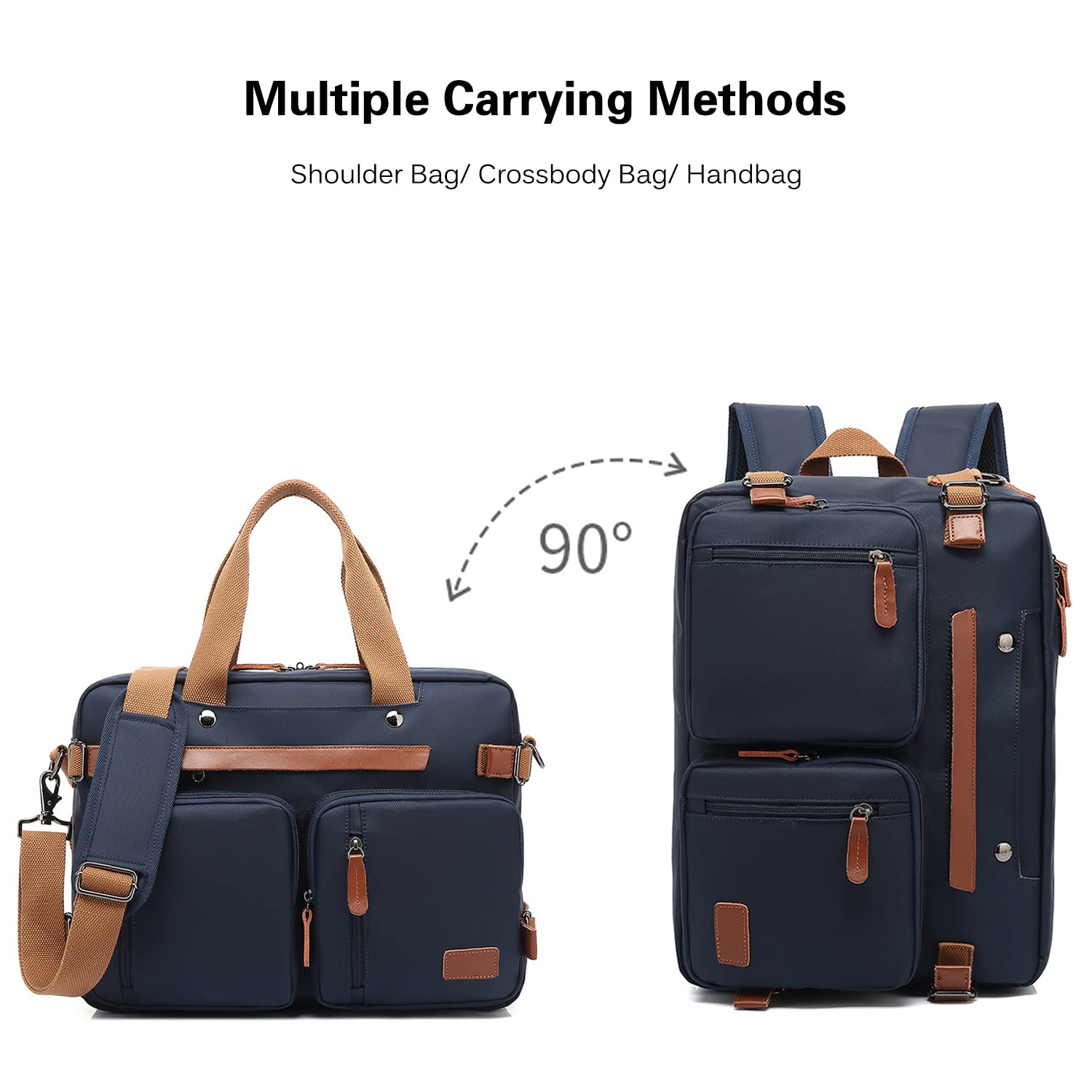 FANDARE Vintage Mochila Lienzo Bolso Bolsa de Hombro Bolso Bandolera Mochila Hombre Mujer Mochila Portatil 15.6 Pulgadas Negocio Trabajo Diario Viaje Daypacks