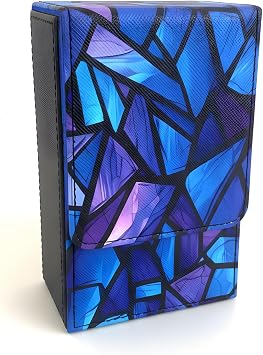 Tarot Card Holder with Blue Interior Fold-Top Case with Magnetic Lid Closure Fits Standard Tarot Decks Outer Dimensions 5.39 x 3.38 x 2 Inches Prismara