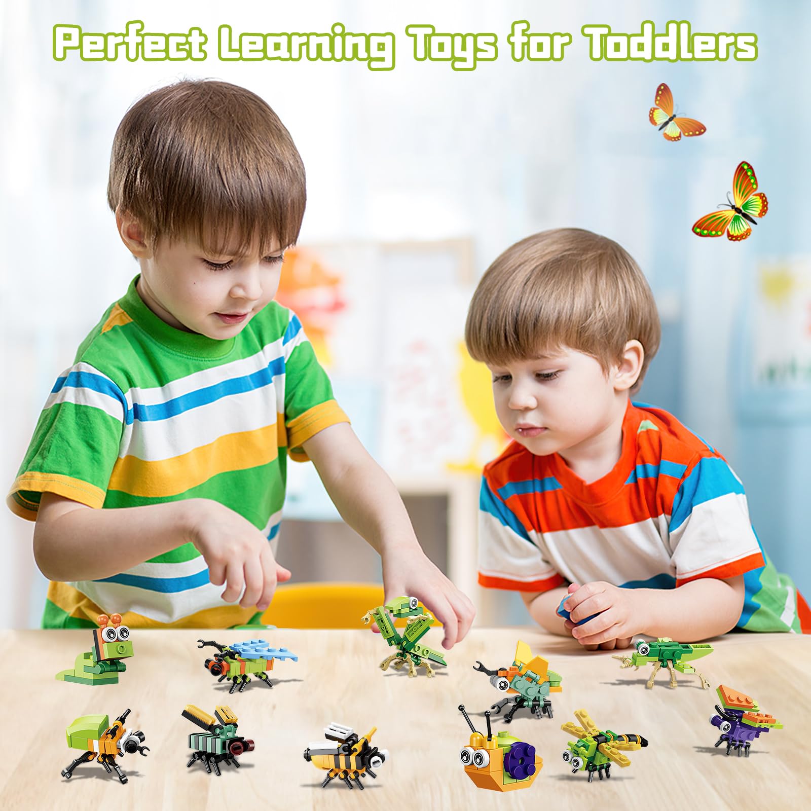 Hyran 12Pcs Oeufs De Pâques Surprise Avec Blocs De Construction Insectes - Cadeaux Enfants, Remplisseurs Paniers Pâques, Jouets Éducatifs
