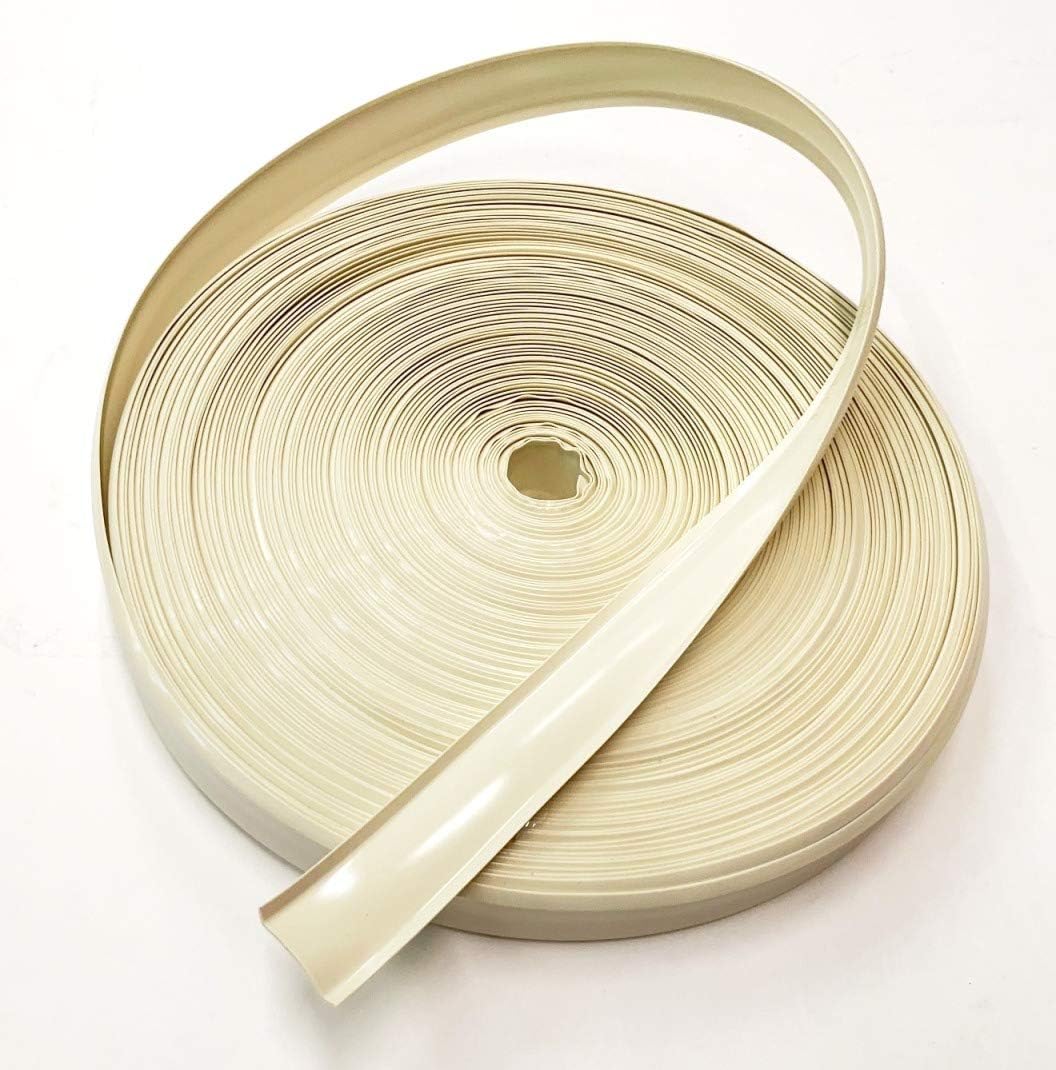 White Vinyl 7/8" Insert Molding Trim Screw Cover RV Camper Travel Trailer (100 ft, White)