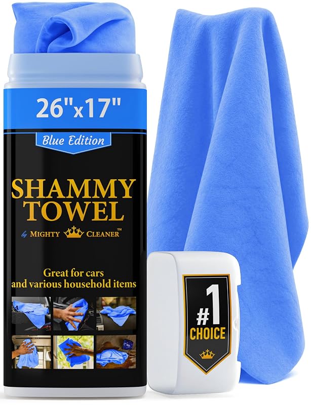 Camurça sintética PVA para secagem automotiva azul Mighty Cleaner 66,0 x 43,2 cm