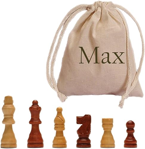 WE Games Ajedrez francés de madera Staunton con bolsa de almacenamiento de lona King de 2.5 pulgadas