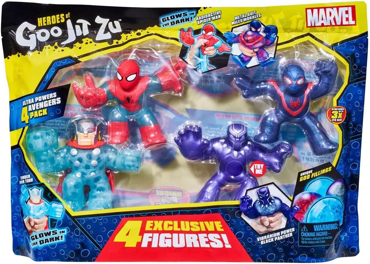 Marvel Hero 4-Pack - Spider-Man, Black Panther, Thor, & Miles Morales