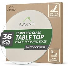 24x48 inch Rectangle 1/2" Thick Flat Polished Edge Glass Table Top with 6 Bumpers - 24 x 48 Rectangular Tempered & Scratch Resistant Replacement Glass Designed for Dining, Coffee & Patio Tables