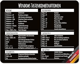 younikat Mauspad mit Windows Tastenkombinationen I 24 x 19 cm I Mousepad in Standardgröße, rutschfest I Tastenkürzel Übersicht Shortcuts I wasserabweisend I dv702