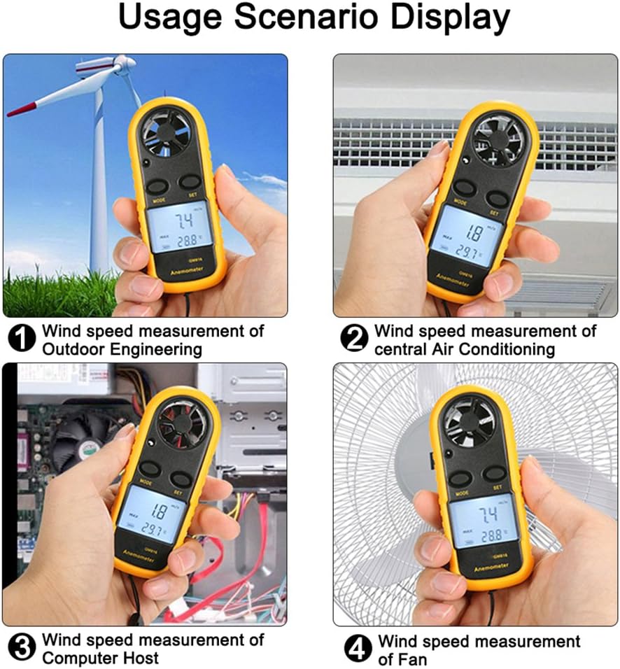 PiscatorZone Pocket Anemometer Handheld Mini Wind Speed Temperature Gauge with Digital LCD Display for Windsurfing Kite Flying Sailing Surfing Fishing : Toys & Games