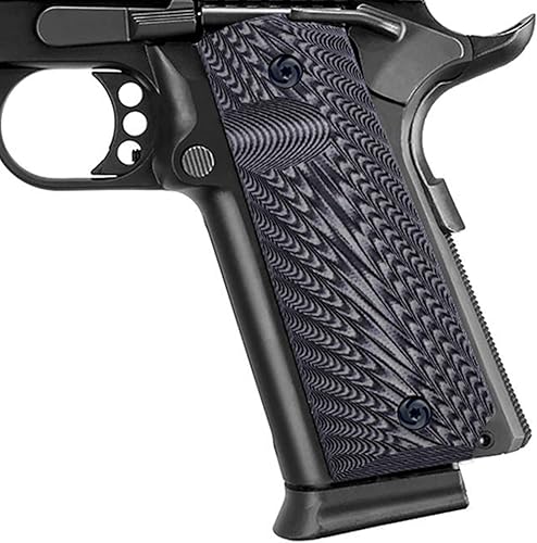 Guuun 1911 Grips Tamaño Completo Government Commander G10 Grips Ambi Safety Cut Agressive Starburst Texturl