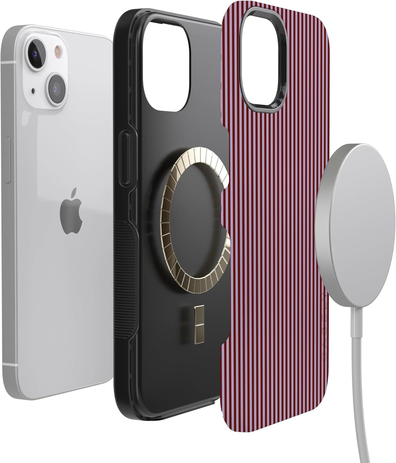 Casely iPhone 13 Case | Stripes and the City | Tiny Pinstripe | Bold Protective Design | Compatible with MagSafe