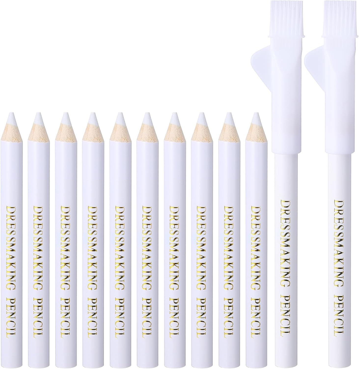 10 Pcs Sewing Pencils for Fabric White Water Soluble Fabric Maker with Tip Caps Washable Sewing Marking Pencils Practical Marking Tracing Tool for Tailors Quilting Dressmaker Embroidery DIY Crafts