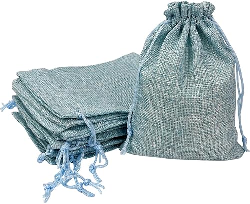 Miniatura 8 de Yisowank 15 bolsas de regalo de arpillera con cordón, bolsas de 5 x 7 pulgadas, pequeñas bolsas de regalo para bodas, Navidad, cumpleaños,
