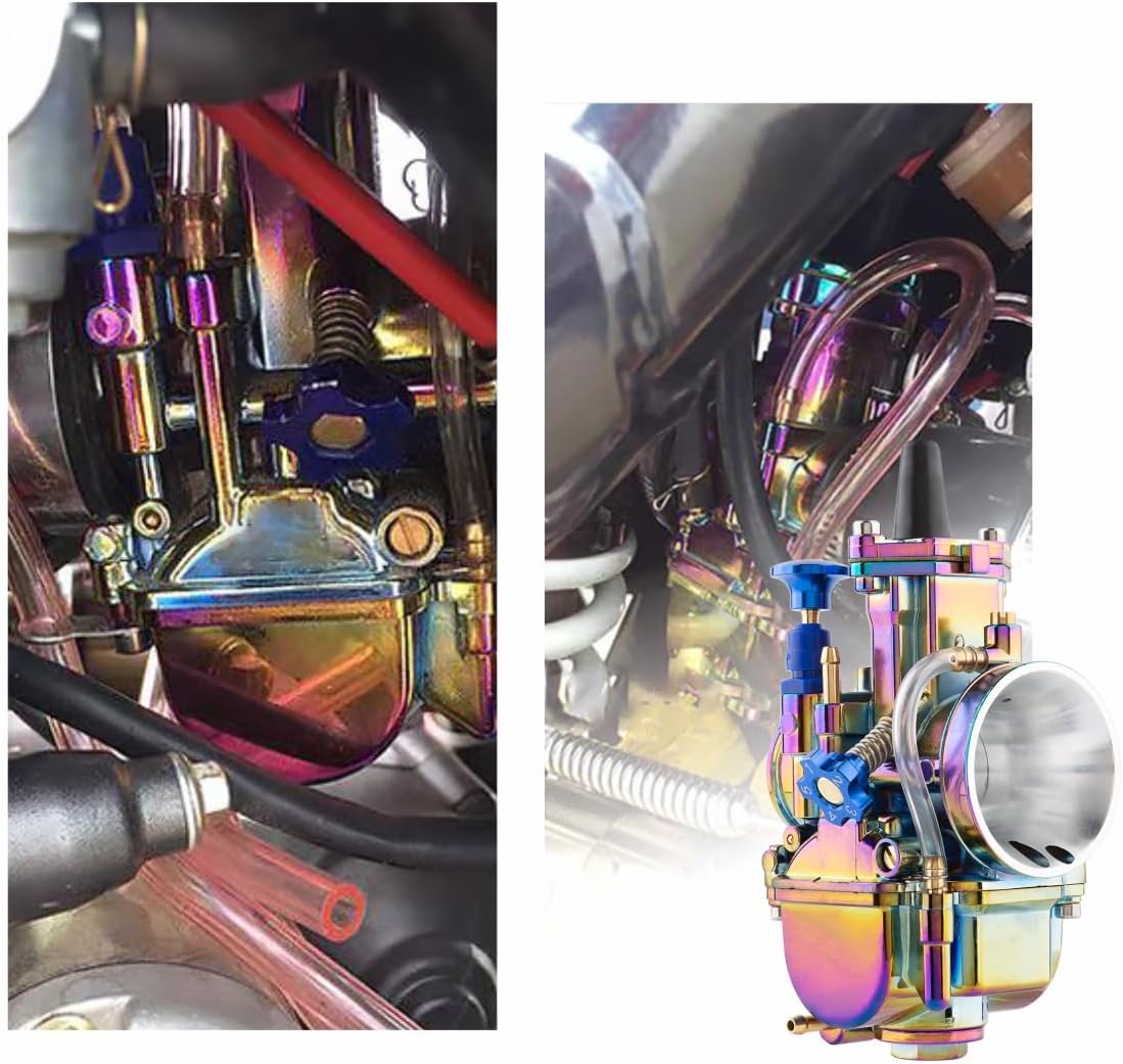 PWK 26mm Carburetor Colorful Carb for 75cc to 125cc 2T 4T Engine Motorcycle Scooters Dirt Bike Motocross ATV Quad Off Road with Carb Jets