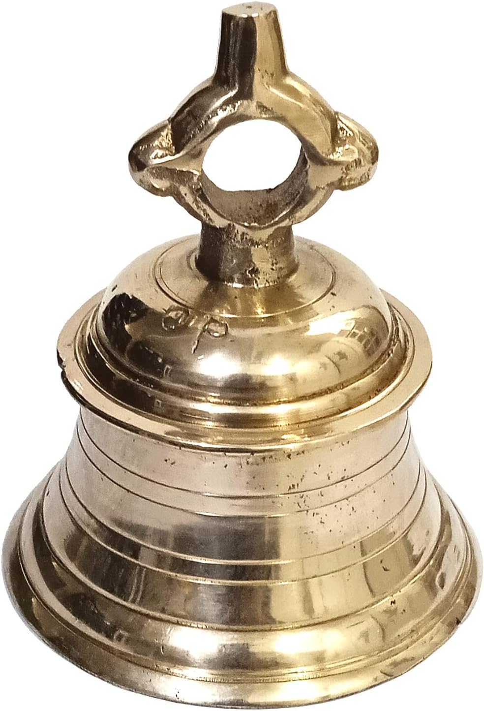 Purpledip Brass Hanging Bell: Home Temple Or Nautical Chime with Deep Resonating Sound (11004)