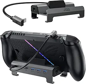 JSAUX Estação de ancoragem 4K a 120 Hz para ROG Xbox Ally X/Xbox Ally/Steam Deck OLED/Legion Go 2, base Steam Deck 6 em 1 com HDMI 2.1, Gigabit Ethernet, 3 USB 3.0, hub de carregamento de 100 W para