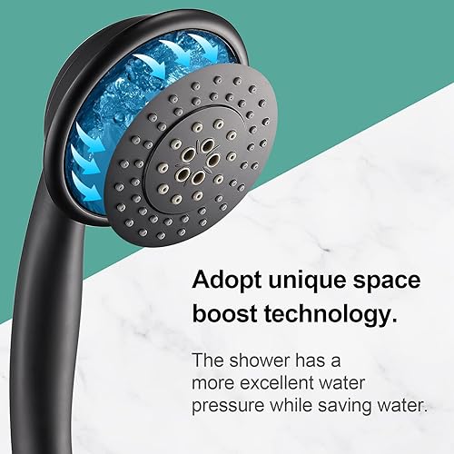 Miniatura 8 de Cobbe Combo de cabezal de ducha de lluvia de 3 vías, cabezal de ducha doble con mano, lluvia de alta presión de 5 pulgadas con manguera de acero