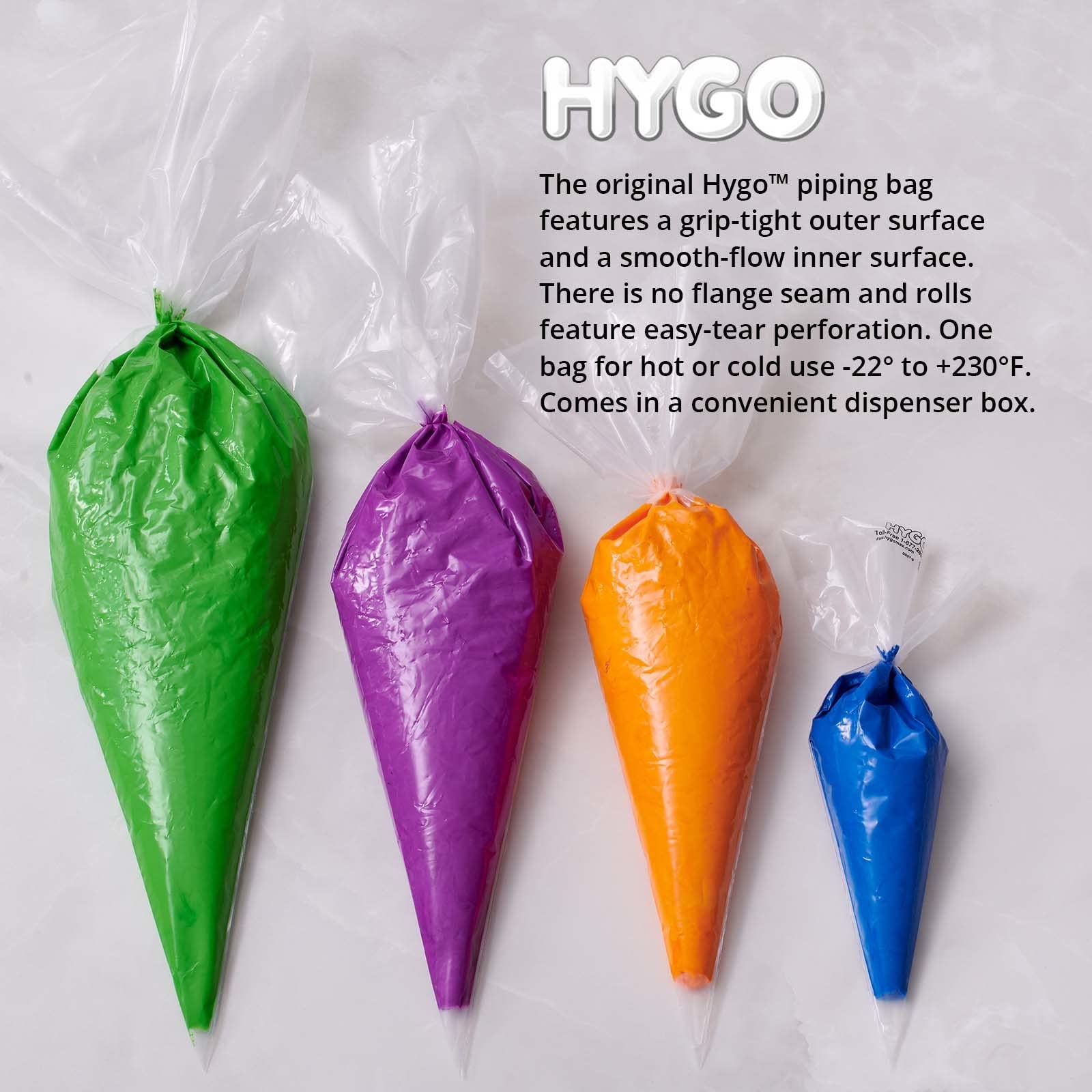HYGO 25" Disposable Pastry Bag Suministros para decoración de Tart, Plástico, Transparente