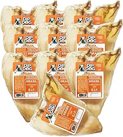 Kit 10 Mordedor Pet Para Cães Orelha Bovina Natural Dip Dog