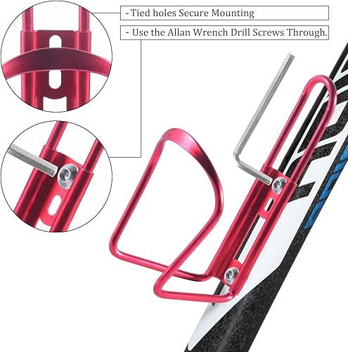 Miniatura 9 de Soporte para botellas de agua para bicicleta, de aleación de aluminio, ligero, para botellas de agua, 2 unidades, soportes para botellas de agua,