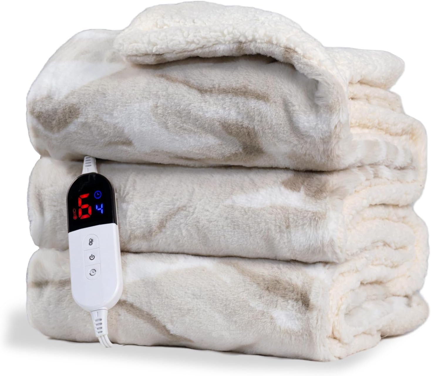 Electric Blanket Heated Blanket – 50″x60″ Heating Blanket Throw, Heating Blanket Featuring 4 Time Settings, 6 Adjustable Heat Levels, and an Automatic 4-Hour Timer for Shut-Off (Camouflage)