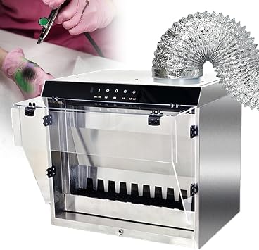 Professional Water Curtain Paint Spray Booth with Automatic Lifting Water Pump Gesture Touch Control,Portable Hobby Airbrush Spray Booth