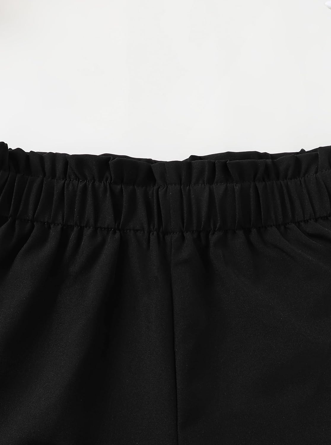 Girls Summer Outfits Cute Sleeveless Ruffle Scalloped Hem Tiered Tank Tops and Elastic High Waist Short Sets - Image 5