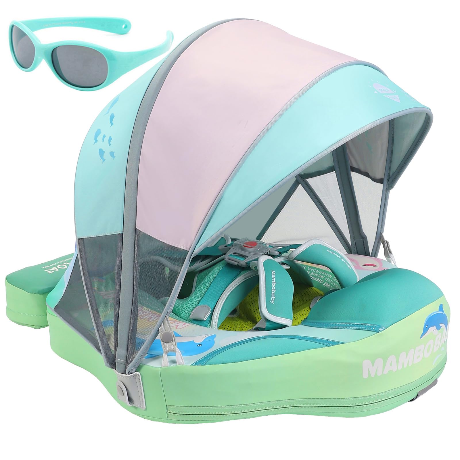 V Convey Upgrade 2nd Generation Baby Infant Soft Solid Non-Inflatable Float Lying Swimming Ring Children Waist Float Ring Floats Pool Toys Swim Trainer Classic Swim Ring (Green C)