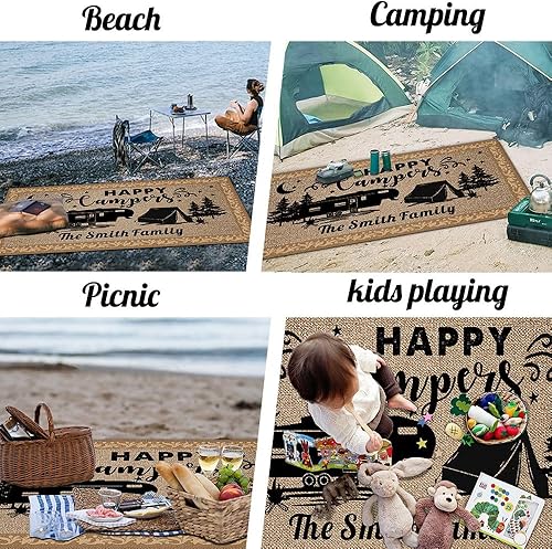 Miniatura 4 de GUGLILI Alfombra de camping personalizada con texto en inglés "It's Better at The Campsite" para decoración de remolque, para exteriores, patio,