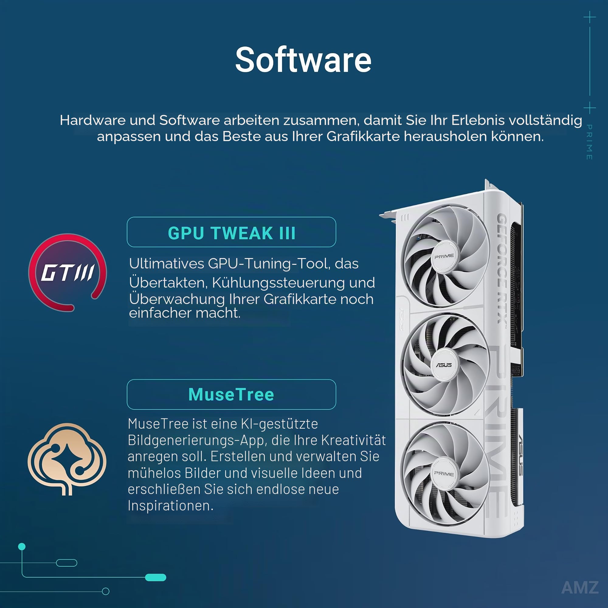 ASUS Prime GeForce RTX™ 5070 12GB GDDR7 White OC Edition Grafikkarte (PCIe® 5.0, 12GB GDDR7, HDMI®/DP 2.1, 2.5-Slot, Axial-Tech Fans, Dual BIOS)