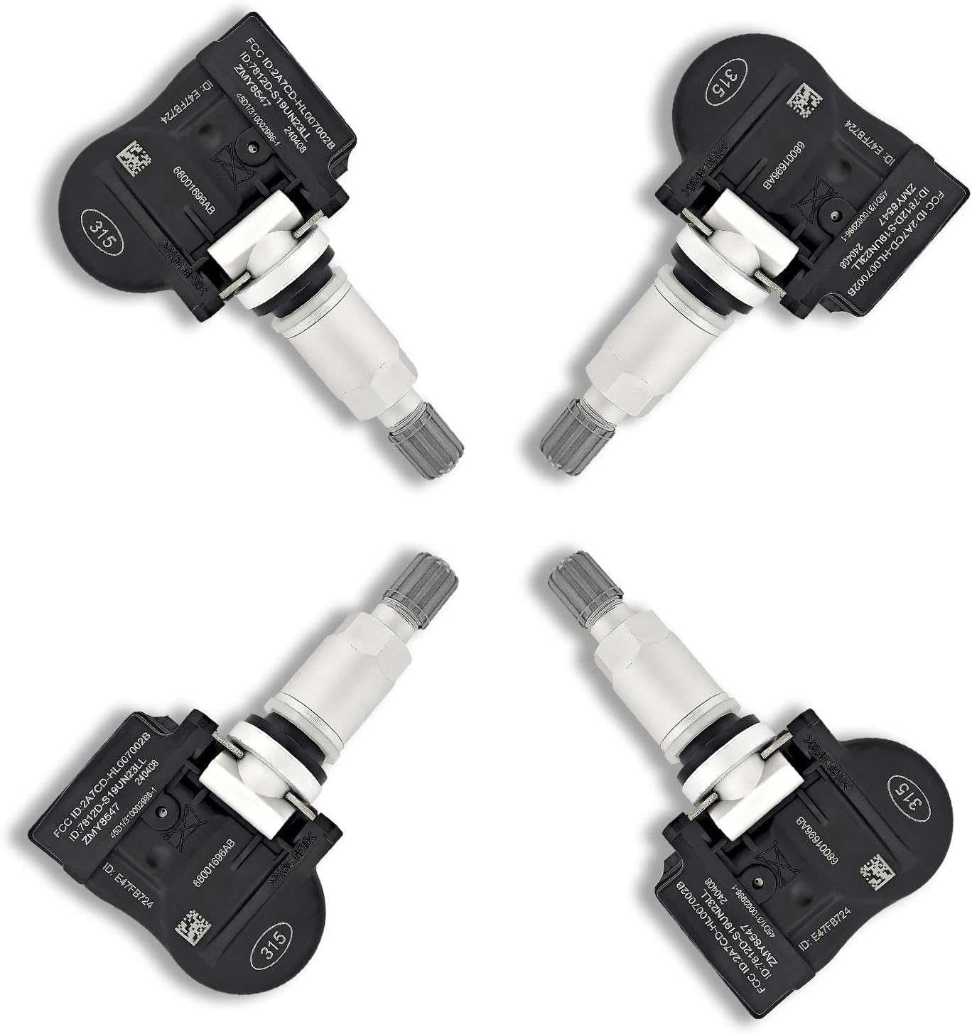 315Mhz TPMS Sensor,4-Pack 529332L500 Tire Pressure Monitor System Sensor Compatible with Kia 2010-2013 Forte,2010-2013 Soul,for Hyundai 2014 Sonata,2012-2014 Accent,OE 529332M000,529332M550