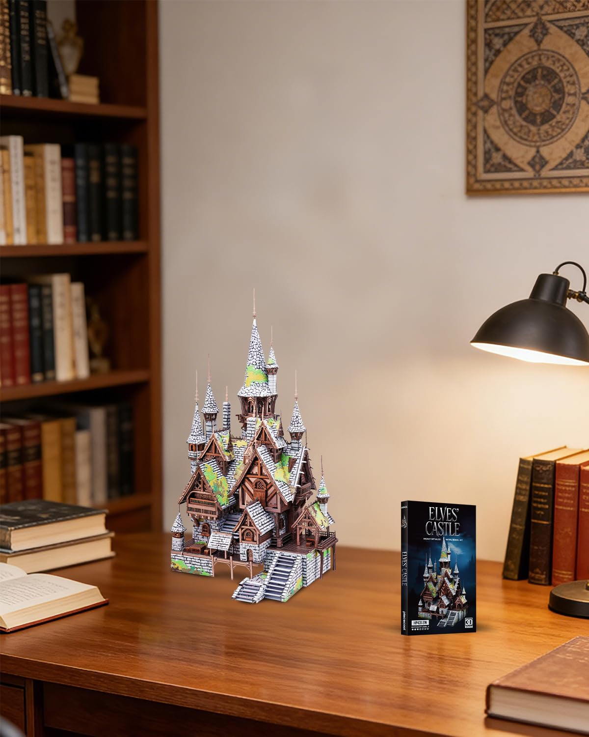 Piececool Puzzle in metallo 3D a forma di castello di elfi, per adulti, kit di costruzione fai da te per architettura, tempo in famiglia, decorazione per la casa, idea regalo