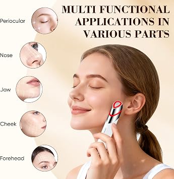 Advanced 4-in-1 Facial Device, Microcurrent Face Massager with Heat Therapy & Vibration, LED Light for Anti-Aging, Puffiness and Boosting Serum Absorption