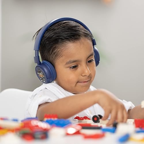 Miniatura 4 de BuddyPhones POP Fun  Auriculares plegables Bluetooth para niños + micrófono, funciona con cable o inalámbrico, limitación de volumen SafeAudio para