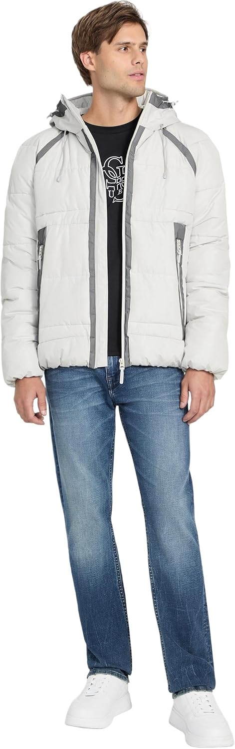 GUESS mens Fredric Taping Heavy Puffa Jacket - Image 2