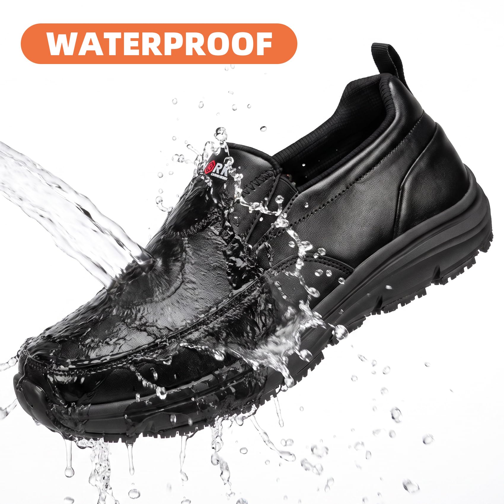 LARNMERN Zapatos de trabajo antideslizantes para hombre, resistentes al