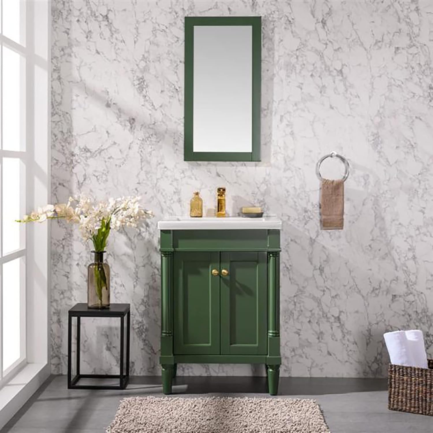 Legion Furniture Indoor Home Decorative Bathroom/Washroom/Kitchen 24" Vogue Green Sink Vanity