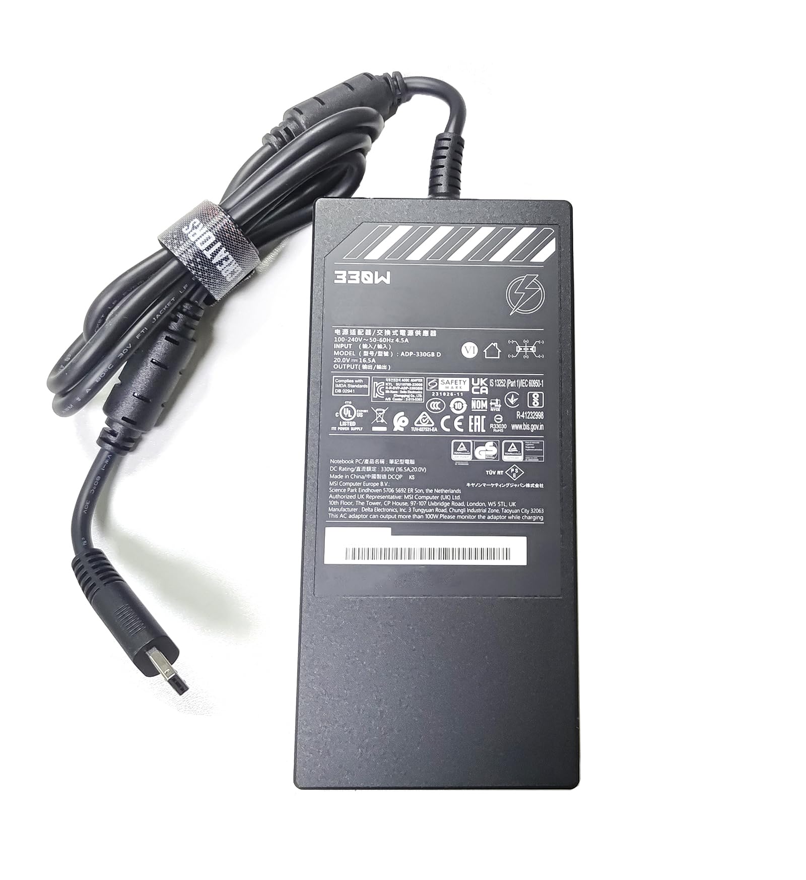 (USB) ADP-330GB D 330W 20V/16,5A Zasilacz Ładowarka do Laptopa do MSI Raider GE78HX 14VIG-600US RTX4090 GE68HX 14VIG 14VHG Titan GT77HX 13VI-042US Vector 16 HX 17 HX Rozmiar XS: