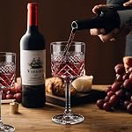 Ensemble de verres à vin 4, 13.5oz Verres à vin en cristal, verre à vin carré sans plomb à longue tige, Cadeaux de vin pour anniversaire de mariage