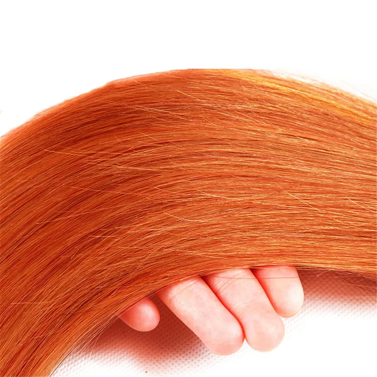 Human Hair Bundles Orange Straight Wave Bundles Human Hair Ginger 350 Color 14 16 18 inch 12A Raw Unprocessed Brazilian Virgin Quick Weave Hair for Black Women
