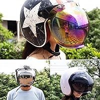 Vista 3 de Casco de burbuja, casco de cara abierta, protector solar de burbujas, visera solar, accesorio para casco de motocicleta, lente facial (transparente)