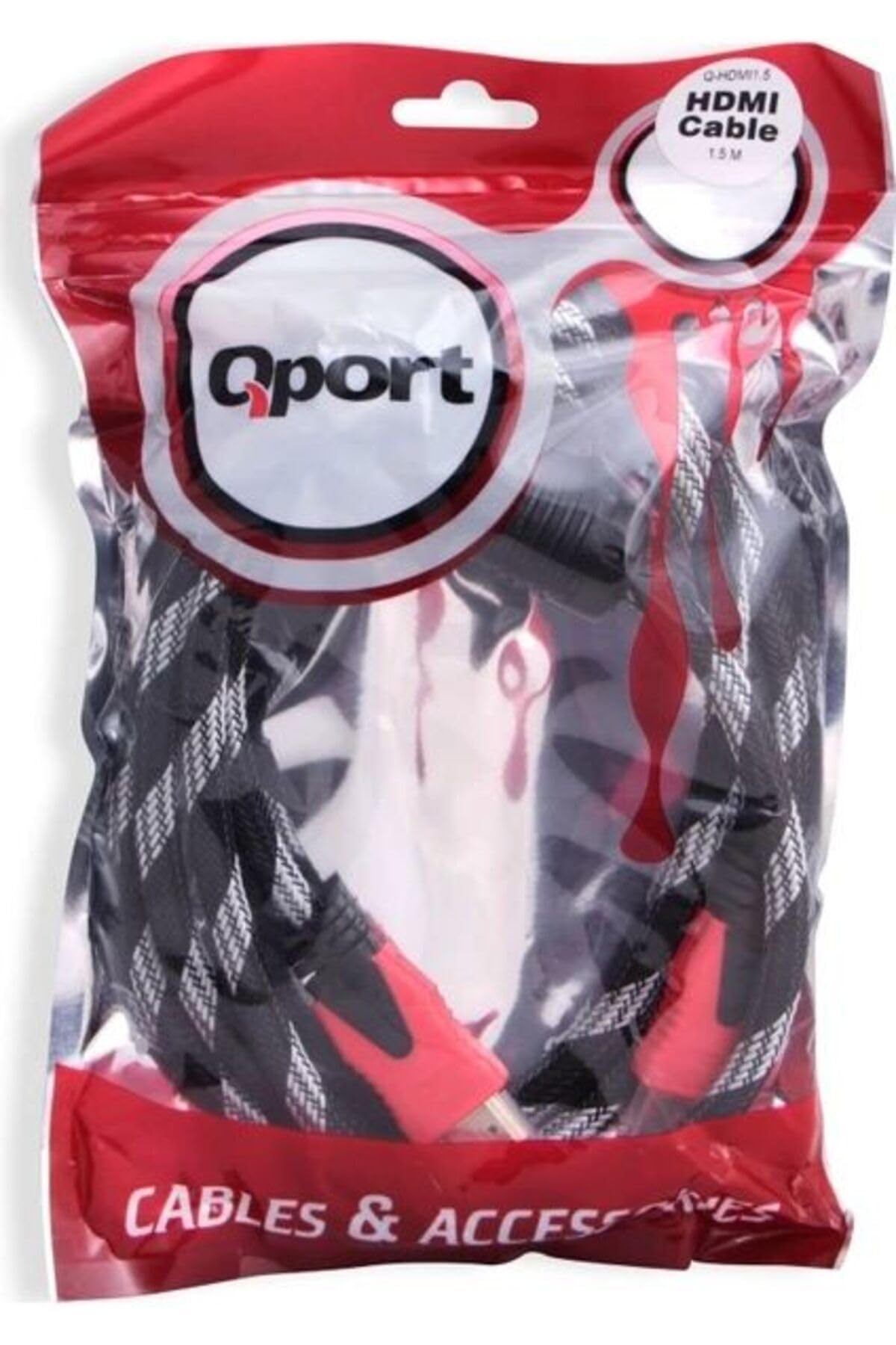 Qport Q-HDMI151 1.5m 2.0V 4K altın uçlu örgülü kablo