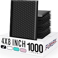 Vista 22 de Fuxury - Paquete de 200 sobres de burbujas negros de 4 x 8 pulgadas, sobres acolchados impermeables con sello automático, sobres de burbujas
