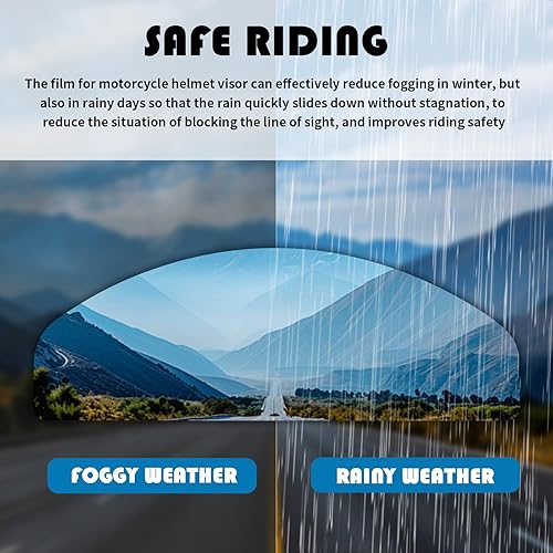 Miniatura 3 de 2 piezas de visera para casco de motocicleta, película antivaho para casco de motocicleta con viseras, inserto de película para visión clara,