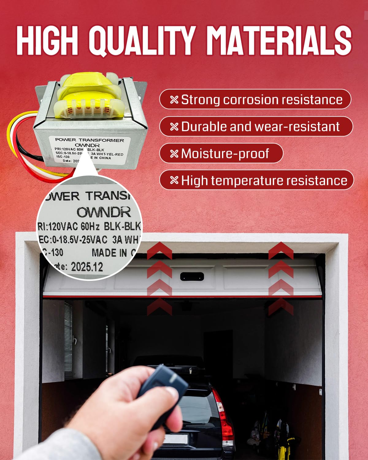 TDB-B100-2402 39342R.S 120 Volt Transformer Replacement for Genie Garage Door Opener Parts, for StealthLift 500 Chain Drive 500 550 750 SilentMax 550 750 QuietLift 550 ReliaG 650 850 etc.