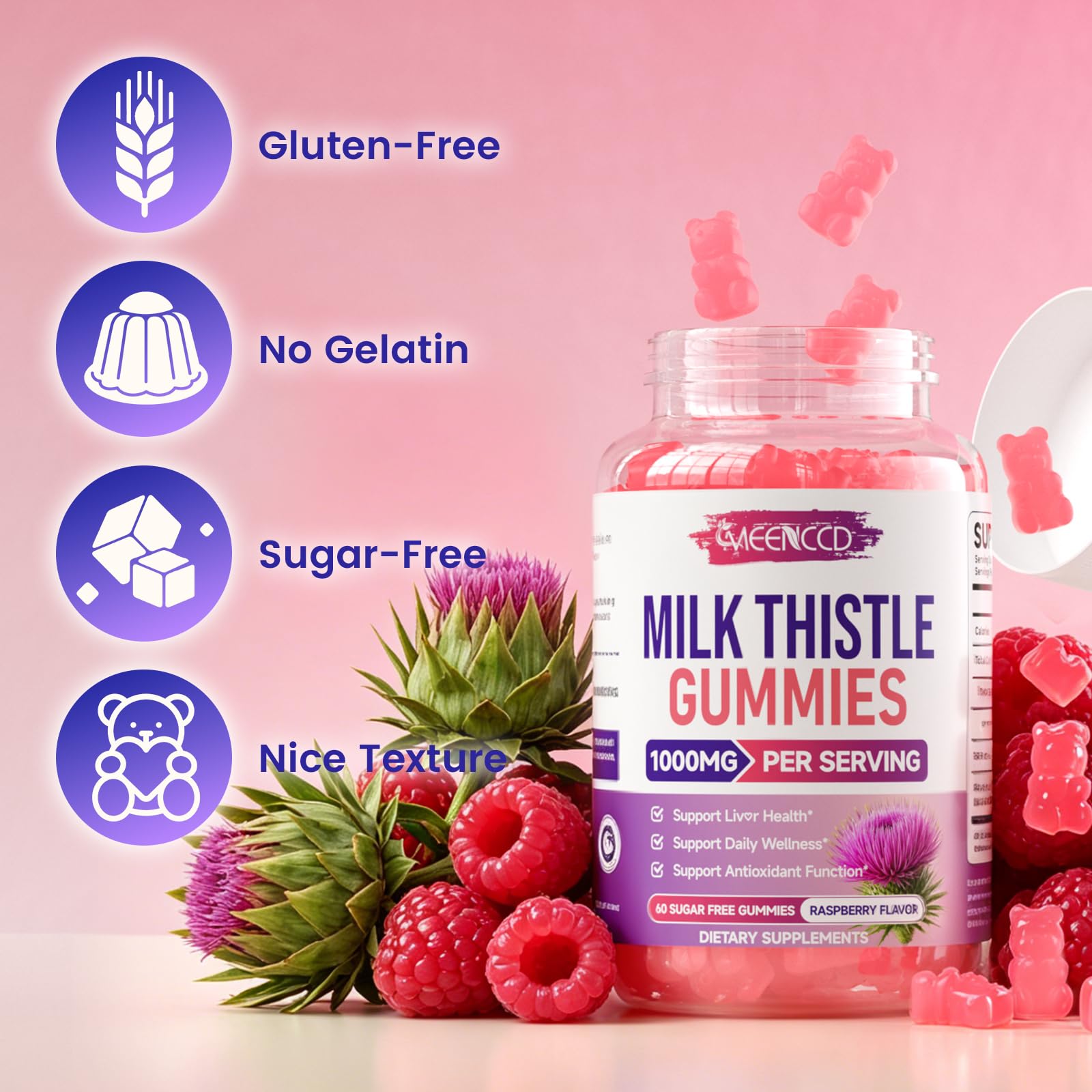 Milk Thistle Gummies - Milk Thistle Supplement for Antioxidant Support — Amazon image 5